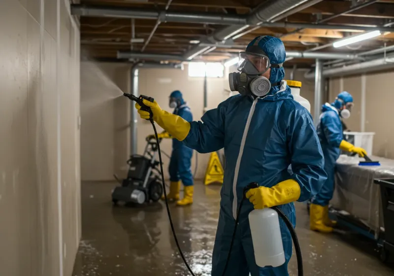 Basement Sanitization and Antimicrobial Treatment process in Martin County, NC
