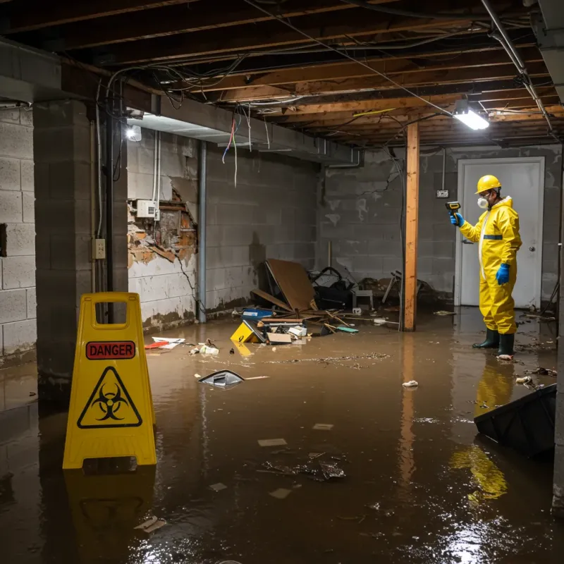Flooded Basement Electrical Hazard in Martin County, NC Property
