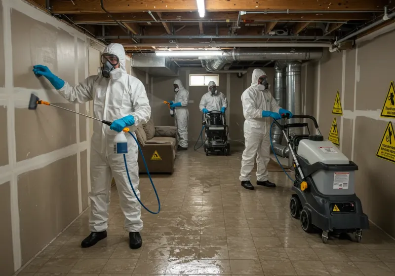 Basement Moisture Removal and Structural Drying process in Martin County, NC